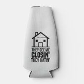 実在不動産会社が私を閉じる追加ロゴを表示 ボトルクーラー (正面)