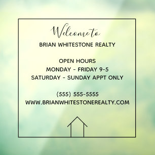 実在不動産会社カスタム不動産営業時間 ウィンドウサイン