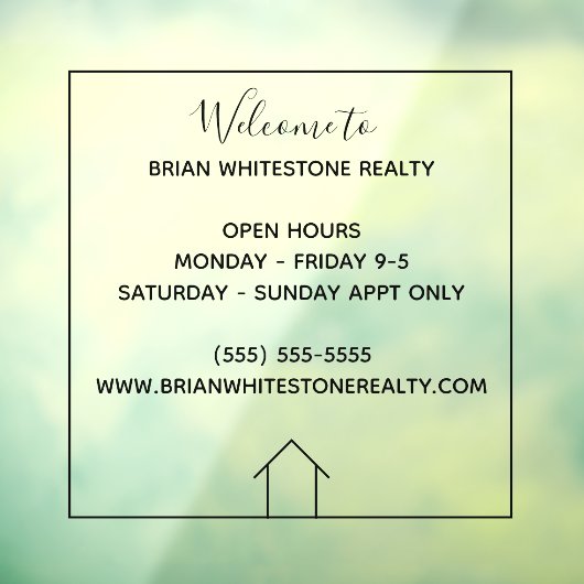 実在不動産会社カスタム不動産営業時間 ウィンドウサイン (シート3)