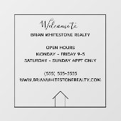 実在不動産会社カスタム不動産営業時間 ウィンドウサイン (シート)