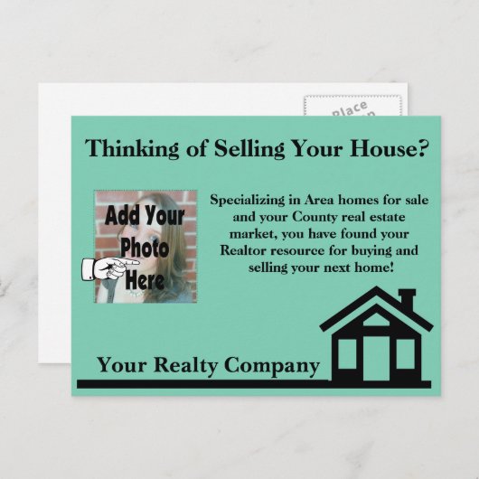 実在不動産取次広告会社の郵便 ポストカード (正面/裏面)