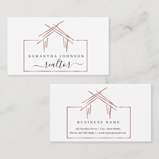 実在不動産屋のロゴをバラ金ゴールド  名刺 (正面/裏面)