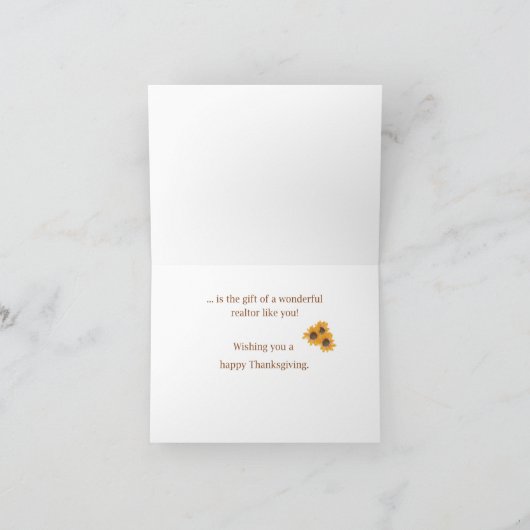 実在不動産屋の賛美感謝祭ひまわり カード (内部)