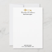 実在不動産屋黒と白のミニマリスト  ノートカード (正面)