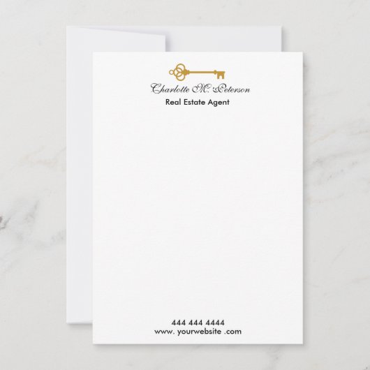 実在不動産屋黒と白のミニマリスト  ノートカード (正面)