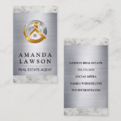 実在不動産建物 | 大理石メタル 予約カード (正面/裏面)