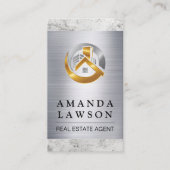 実在不動産建物 | 大理石メタル 予約カード (正面)