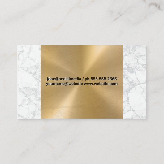 実在不動産建物 |金属金ゴールド |大理石 名刺 (裏面)