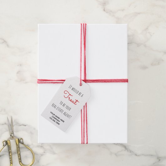 実在不動産業者の治療 ギフトタグ (より糸付き)