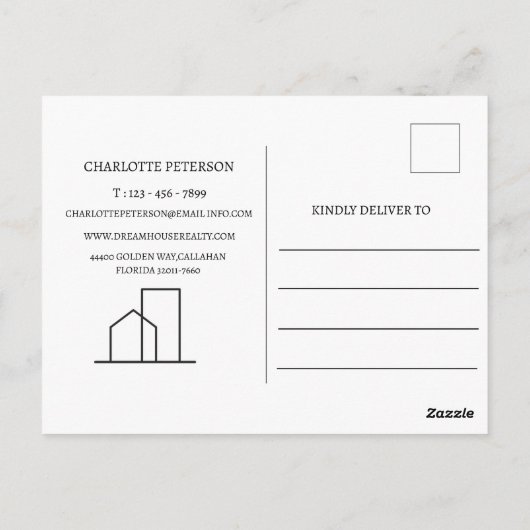 実在不動産業者の紹介 ポストカード (裏面)