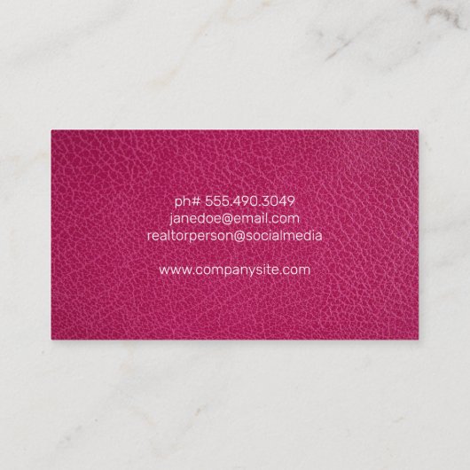 実在不動産業者の街並 |ピンクレザー 名刺 (裏面)