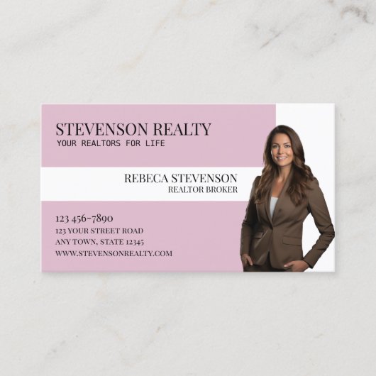 実在不動産業者ピンク 名刺 (正面)