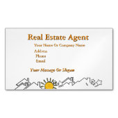 実在不動産業者ホワイト マグネット名刺 (正面)