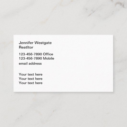 実在不動産業者両面名刺 名刺 (裏面)