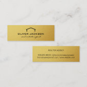 実在不動産業者金ゴールドエリート スキニー名刺 (正面/裏面)
