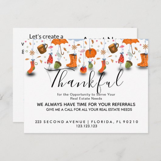 実在不動産秋紹介発表 案内ポストカード (正面/裏面)