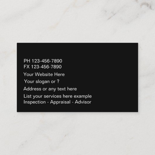 実在不動産鑑定士名刺 名刺 (裏面)