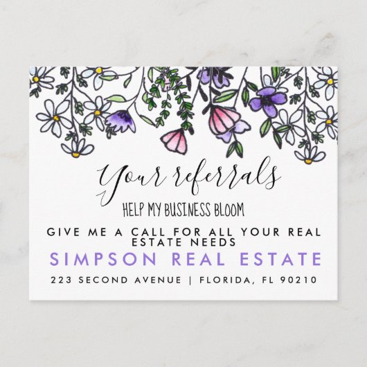 実在不動産開花紹介発表葉書 案内ポストカード (正面)