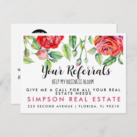 実在不動産開花紹介発表葉書 案内ポストカード (正面/裏面)