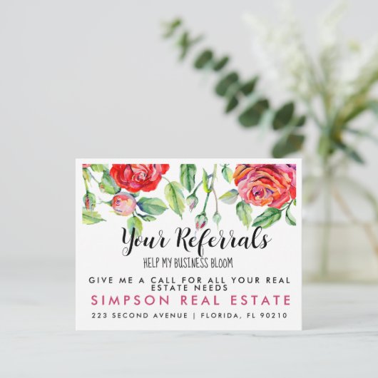 実在不動産開花紹介発表葉書 案内ポストカード (スタンド正面)