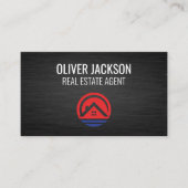 実在不動産 |ブラックお洒落メタリック 名刺 (正面)