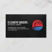 実在不動産 |ブラック・レザー・エグゼクティブ 名刺 (裏面)