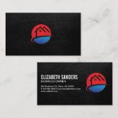 実在不動産 |ブラック・レザー・エグゼクティブ 名刺 (正面/裏面)