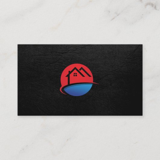 実在不動産 |ブラック・レザー・エグゼクティブ 名刺 (正面)