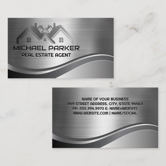 実在不動産 | メタル 名刺 (正面/裏面)