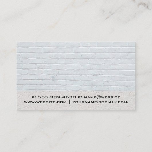 実在不動産 |レンガ壁の背景 名刺 (裏面)