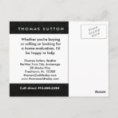 実在不動産/不動産仲介業者はがきカスタマイズ可能な黒 ポストカード (裏面)