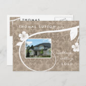 実在不動産/不動産仲介業者はがきカスタマイズ可能ベージュ ポストカード (正面/裏面)