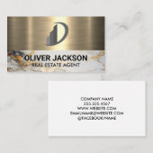 実在不動産 |大理石金ゴールド |メタリック 名刺 (正面/裏面)