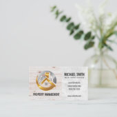 実在不動産 |木材 名刺 (スタンド正面)