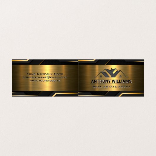 実在不動産 | 金ゴールド黒 名刺 (外部フラット)