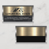 実在不動産 | 金属金ゴールド銀 名刺 (正面/裏面)