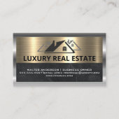 実在不動産 | 金属金ゴールド銀 名刺 (正面)