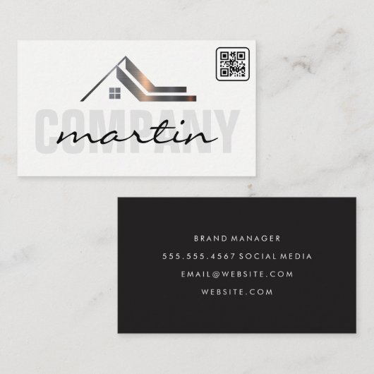 実在不動産 | QRコード 名刺 (正面/裏面)