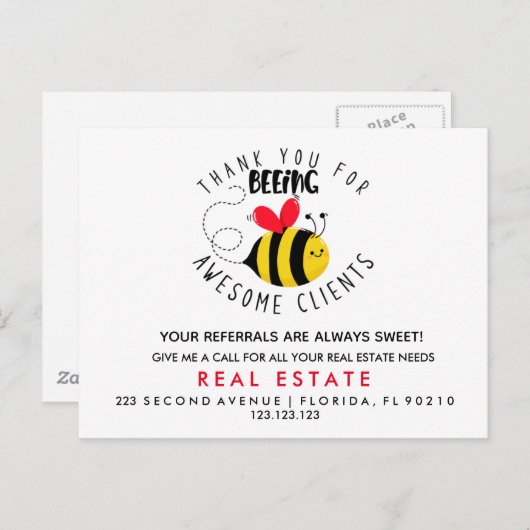 実在不動産BEE紹介の発表 案内ポストカード (正面/裏面)