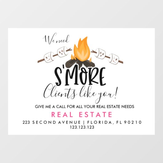 実在不動産SMORE紹介お知らせ ウィンドウサイン (シート)