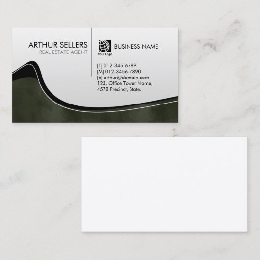 実在代理不動産仲介業者 名刺 (正面/裏面)