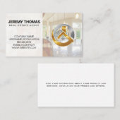 実在代理人 |インテリアホーム |モダン不動産仲介業者 名刺 (正面/裏面)