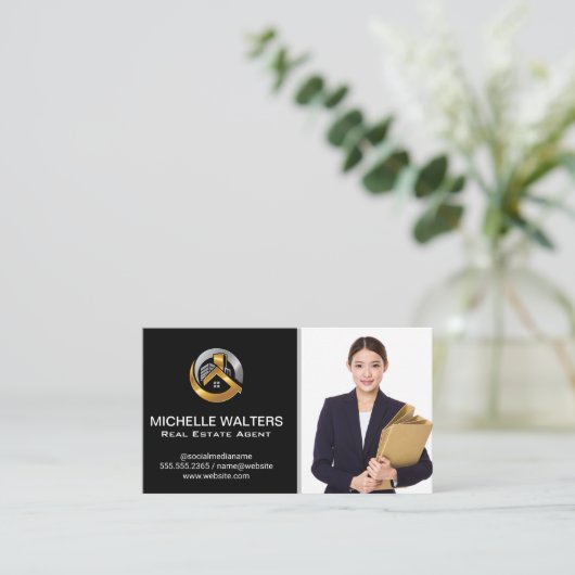 実在代理人 |エージェントカスタム写真 名刺 (スタンド正面)