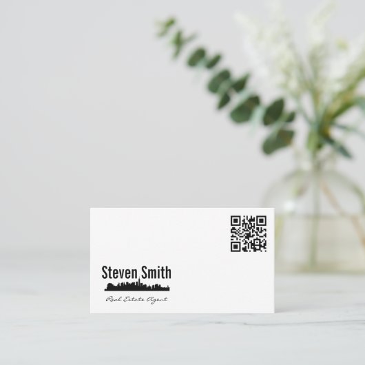 実在代理人 | シティスカイライン | QR 名刺 (スタンド正面)