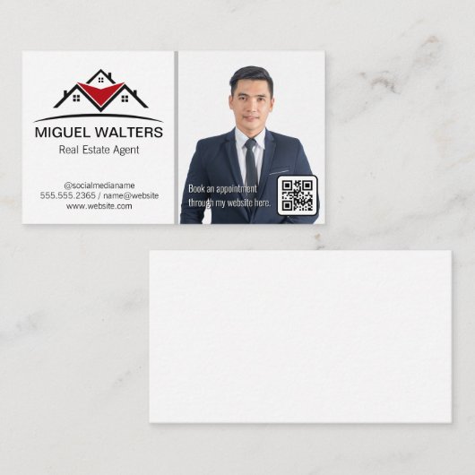 実在代理人 |スーツを着た実業家 名刺 (正面/裏面)