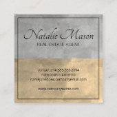 実在代理人 |セピア灰色のカラーブロック |ルクス スクエア名刺 (裏面)