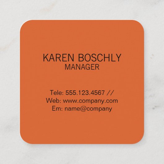 実在代理人 | ホームおよび建物 スクエア名刺 (裏面)