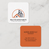 実在代理人 | ホームおよび建物 スクエア名刺 (正面/裏面)