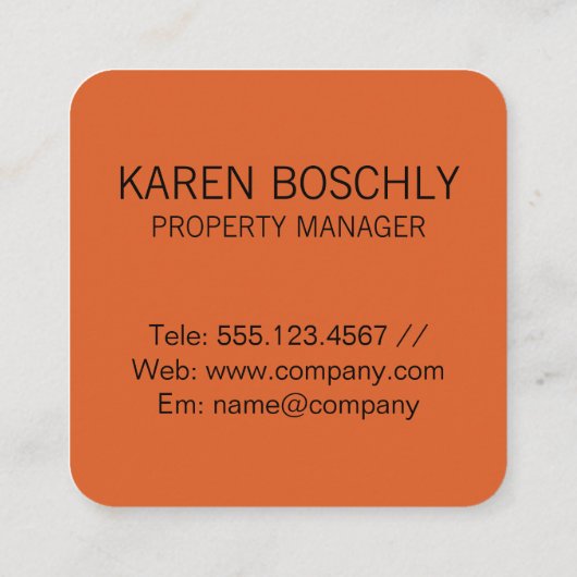 実在代理人 |ホームおよび建物 | QRコード スクエア名刺 (裏面)