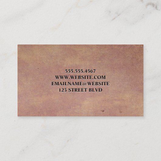 実在代理人 |ホームアイコン |ヴィンテージ背景 名刺 (裏面)